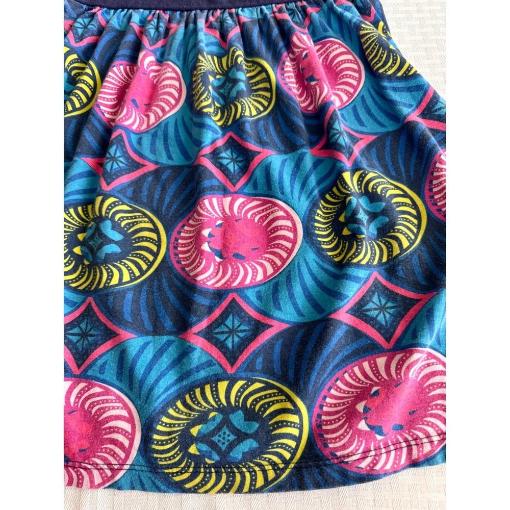 Tea Collection Girls Size‎ 8 Halter Dress Teal Pink Geometric Medallion Cotton